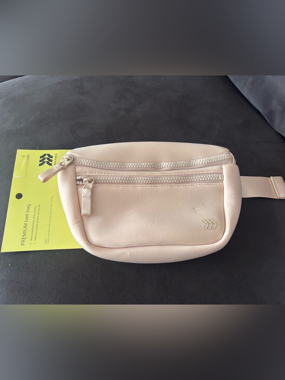 Women's Soft Beige Belt Bag - Minimalist Crossbody Pouch
